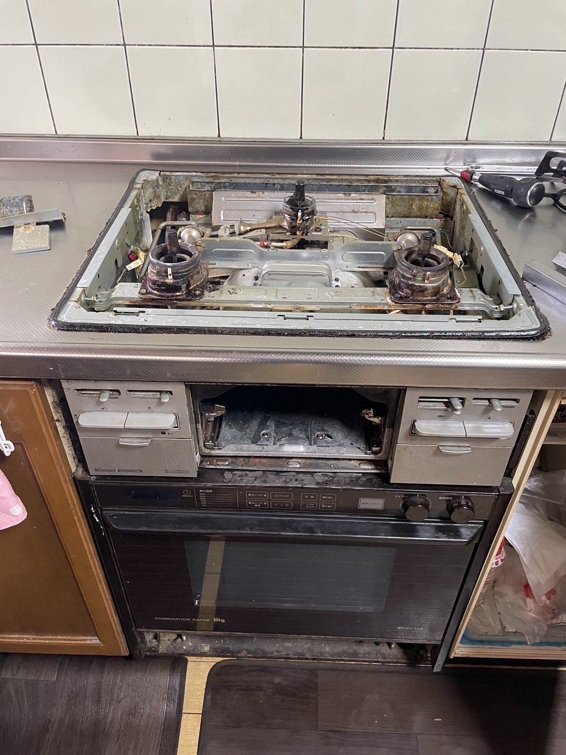 大田原市 I様 ビルトインコンロ交換